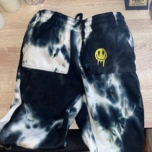 Black and White tiedye sweatpants